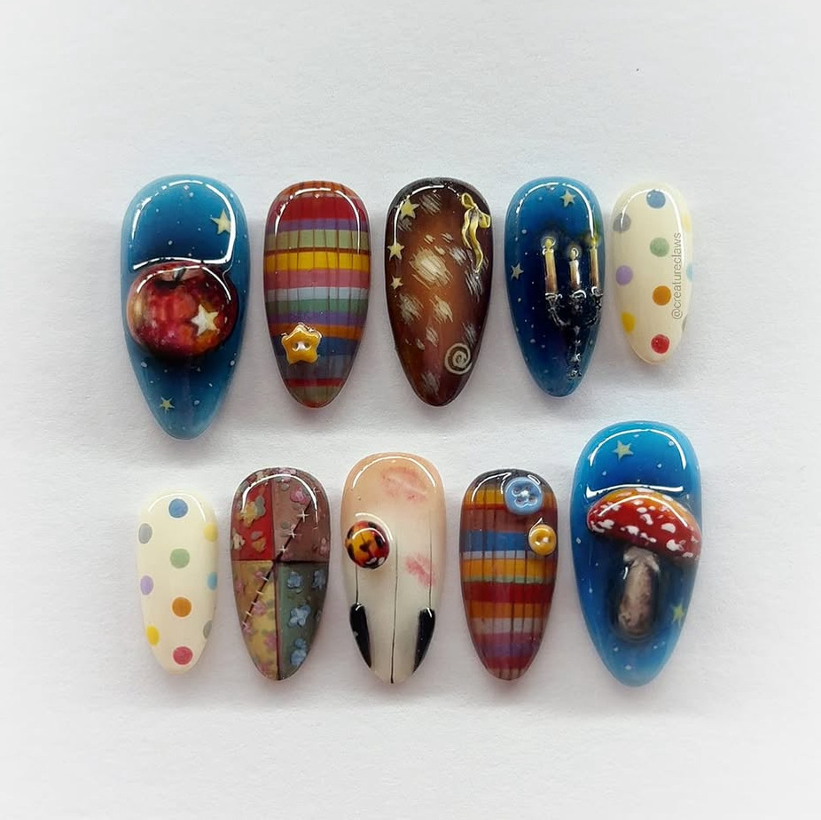 24 Stück Dunkle Gothic Punk Kü – Nail Art Gothic Bewertung und Preis