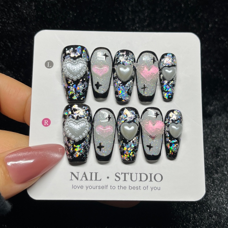 10 Stück Gothic Black Press on – Nail Art Gothic Bewertung und Preis
