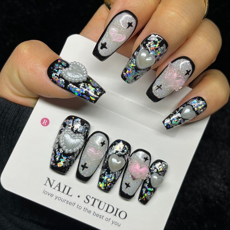 10 Stück Gothic Black Press on – Nail Art Gothic Bewertung und Preis