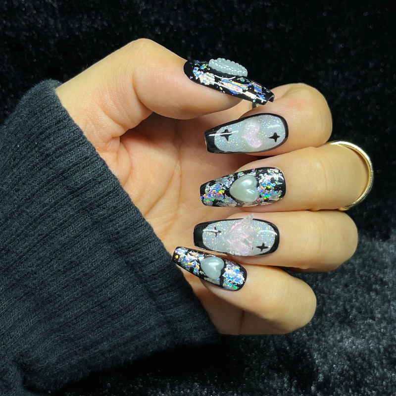 10 Stück Gothic Black Press on – Nail Art Gothic Bewertung und Preis