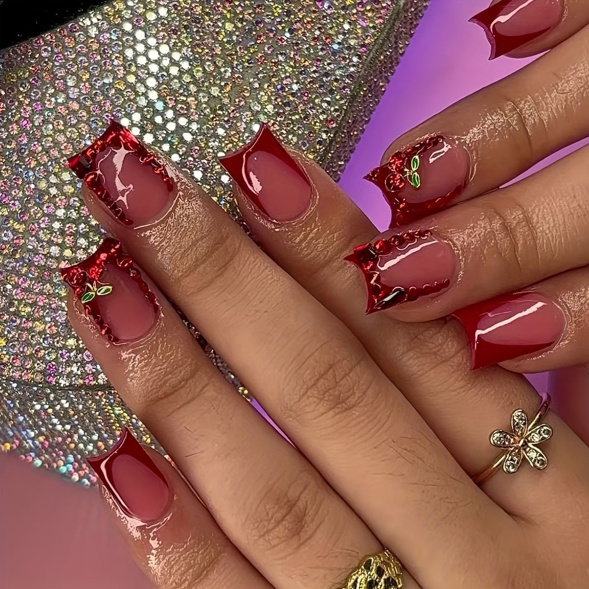 24 Stück fertige künstliche Nä – Nail Art Red Bewertung und Preis